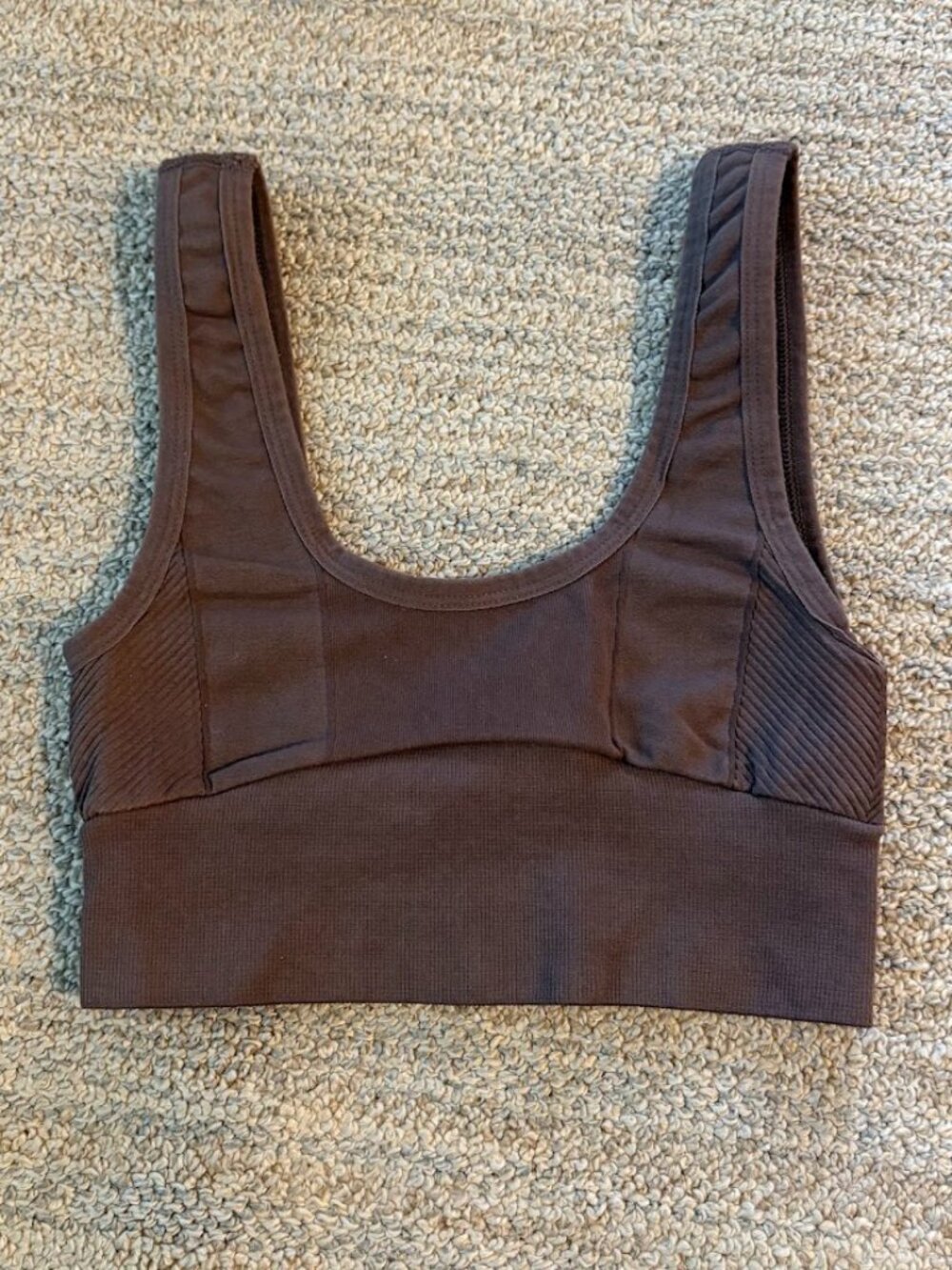 FP Movement by Free People Brown Ribbed Sports Bra XS